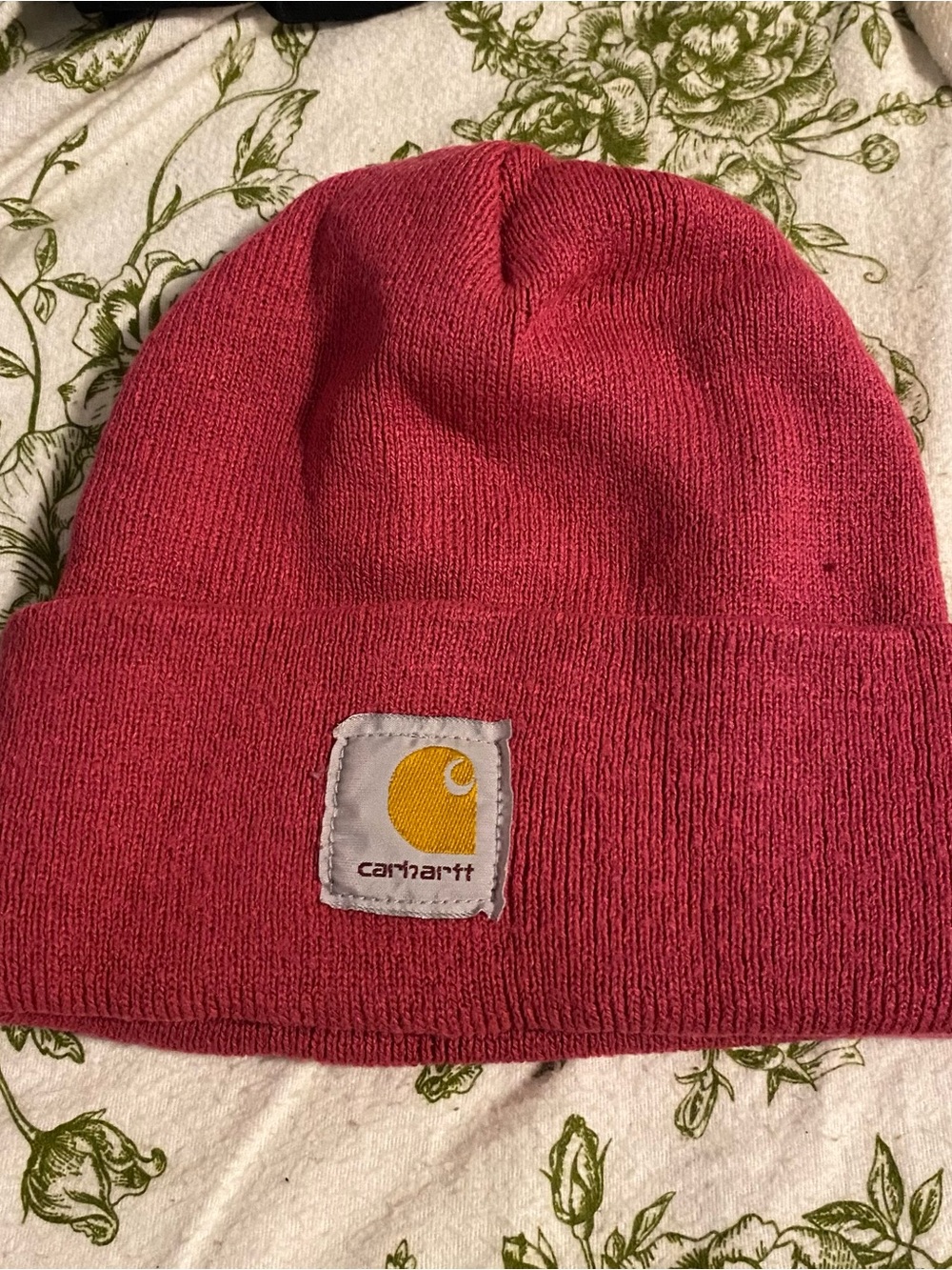 Carhartt Kids Pink Cuffed Beanie with Logo Patch